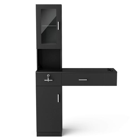 Estación de peinado de montaje en pared Paddie con gabinete de vidrio