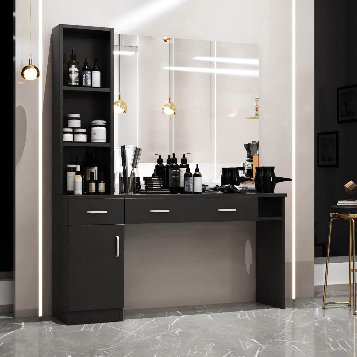 Wall Mount Salon Station - Functional Salon Storage丨Paddie