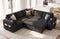 TTGIEET 5-Seater L-Shaped Reversible Sectional Sleeper Sofa, Pull-Out Sofa Bed with Storage & Cup Holders & Adjustable Backrest, Corduroy Couch for Living Room
