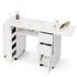 TTGIEET Manicure Station with Storage Drawers and Cabinet, Nail Tech Table with Foldable Tabletop, Nail Station with Lockable Wheels, Wrist Cushion, Nail Organizer & Foldable Trash Rack