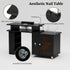TTGIEET Manicure Table w/LED Light & Lamp, Nail Desk Nail Tech Table w/Dust Collector & Charging Station, Nail Station w/Acrylic Display Rack, Drawers & Glass Door Cabinet