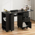 TTGIEET Manicure Station with Storage Drawers and Cabinet, Nail Tech Table with Foldable Tabletop, Nail Station with Lockable Wheels, Wrist Cushion, Nail Organizer & Foldable Trash Rack