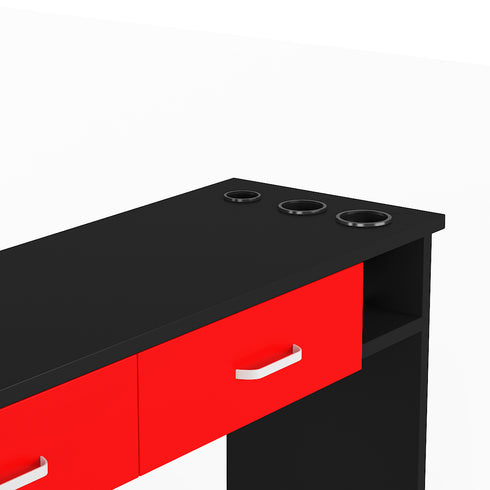 TTGIEET Barber Salon Station Wall Mount Hair Styling Salon Equipment Set Beauty Spa Furniture Set, Lockable Left Shelf, Mirror not Included