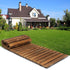 TTGIEET 6 FT Straight Wooden Garden Pathway, Non-Slip Outdoor Roll Out Walkway with Wire Rope Connection for Lawn Patio Backyard
