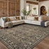 TTGIEET Persian Vintage 8x10 Floral Area Rug, Scalloped Washable Non Slip Stain Resistant Large Carpet for Standard Living King Bedroom Dining Office