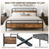 TTGIEET California King Metal Bed Frame w/Wooden Headboard, Footboard, Heavy Duty Steel Slats, Farmhouse Platform Bed Frame w/12" Under Bed Storage, No Box Spring Needed（Rustic Brown）