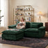 TTGIEET Chenille Cloud Couch L-Shaped, 2-Seat Sofa with Movable Ottoman, Oversized Loveseat Couch for Living Room