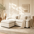 TTGIEET Loveseat with Chaise Ottoman, L-Shaped Chenille Cloud Couch for Living Room