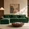 TTGIEET L-Shaped Sectional Sofa, 3-Seat Cloud Couch with Movable Ottoman, Oversized Chenille Sofa for Living Room