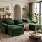 TTGIEET Chenille Cloud Couch U-Shaped, 3-Seat Sofa with Two Movable Ottomans, Oversized Sectional Couch for Living Room