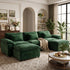 TTGIEET Chenille Cloud Couch U-Shaped, 3-Seat Sofa with Two Movable Ottomans, Oversized Sectional Couch for Living Room