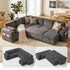 TTGIEET 7-Seater U-Shaped Sectional Sleeper Sofa, Reversible Pull-Out Sofa Bed with Storage & Cup Holders, Corduroy Couch for Living Room
