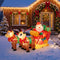 TTGIEET 6ft x 3.6ft Lighted Inflatable Santa and Reindeer | Outdoor Christmas Yard Decoration with Built-in Fan