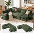 TTGIEET 7-Seater U-Shaped Sectional Sleeper Sofa, Reversible Pull-Out Sofa Bed with Storage & Cup Holders, Corduroy Couch for Living Room