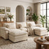 TTGIEET Chenille Cloud Couch U-Shaped, 3-Seat Sofa with Two Movable Ottomans, Oversized Sectional Couch for Living Room