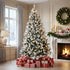 TTGIEET 7.5FT Pre-Lit Flocked Hinged Christmas Tree with 350 Warm Lights