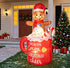 TTGIEET 6FT Inflatable Gingerbread Man in Hot Cocoa Mug with 6 LED Lights – Outdoor Christmas Yard Decoration for Garden, Lawn & Holiday Parties