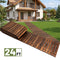 TTGIEET 24FT Wooden Roll Out Garden Pathway, 17" Wide Outdoor Walkway with Anti-Slip Spikes, No Install Patio Path Mat for Lawn Backyard (Dark Brown)