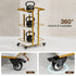 TTGIEET Esthetician Cart with Wheels, 3-Tier Salon Rolling Trolley, Spa Beauty Storage Cart, White & Gold