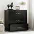 TTGIEET Wooden Dresser with 3 Large Drawers, Modular Media Console Storage Chest of Drawers, Sideboard Credenza for Living Room, Entryway, Kitchen