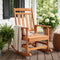 TTGIEET Outdoor HDPE Porch Rocking Chair, Slatted Single Rocker Armchair with Wide Armrests for Patio, Lawn & Garden