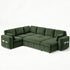 TTGIEET 7-Seater U-Shaped Sectional Sleeper Sofa, Reversible Pull-Out Sofa Bed with Storage & Cup Holders, Corduroy Couch for Living Room