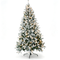 TTGIEET 7.5FT Pre-Lit Flocked Hinged Christmas Tree with 350 Warm Lights