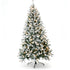 TTGIEET 7.5FT Pre-Lit Flocked Hinged Christmas Tree with 350 Warm Lights