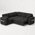 TTGIEET 5-Seater L-Shaped Reversible Sectional Sleeper Sofa, Pull-Out Sofa Bed with Storage & Cup Holders & Adjustable Backrest, Corduroy Couch for Living Room