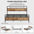 TTGIEET California King Metal Bed Frame w/Wooden Headboard, Footboard, Heavy Duty Steel Slats, Farmhouse Platform Bed Frame w/12" Under Bed Storage, No Box Spring Needed（Rustic Brown）