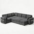TTGIEET 7-Seater U-Shaped Sectional Sleeper Sofa, Reversible Pull-Out Sofa Bed with Storage & Cup Holders, Corduroy Couch for Living Room