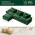 TTGIEET L-Shaped Sectional Sofa, 3-Seat Cloud Couch with Movable Ottoman, Oversized Chenille Sofa for Living Room