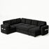 TTGIEET 7-Seater U-Shaped Sectional Sleeper Sofa, Reversible Pull-Out Sofa Bed with Storage & Cup Holders, Corduroy Couch for Living Room