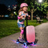 TTGIEET Kids Scooter Luggage, 20 Inch Foldable Ride-On Suitcase with LED Wheels, 40L Capacity, Adjustable Handlebar