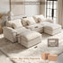 TTGIEET Chenille Cloud Couch U-Shaped, 3-Seat Sofa with Two Movable Ottomans, Oversized Sectional Couch for Living Room