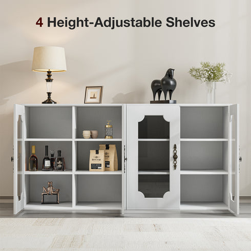 TTGIEET Sideboard Buffet Cabinet with Storage, Kitchen Storage Cabinet with 2-Doors,White,for Living Room,Dining Room,Entryway