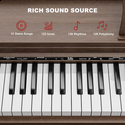 UMOMO 88 Weighted Key Digital Piano Keyboard with Piano Bench, Full Size Electric Piano with Piano Stand, Headphone Jack, 3 Pedal, Electronic Piano for Beginner, Adults