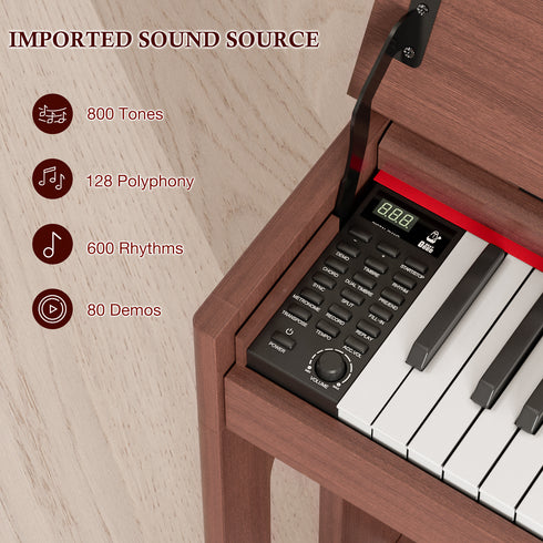 TTGIEET 88 Key Digital Piano Keyboard, Full Size Electric Piano with Piano Stand, Headphone Jack, 3 Pedal, Electronic Piano for Beginner