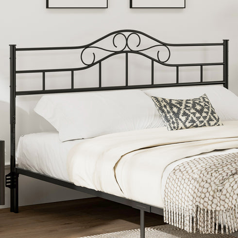 TTGIEET Metal King Headboard, Adjustable Height, Vintage Iron Scrollwork Design with Bed Frame Brackets Adapter