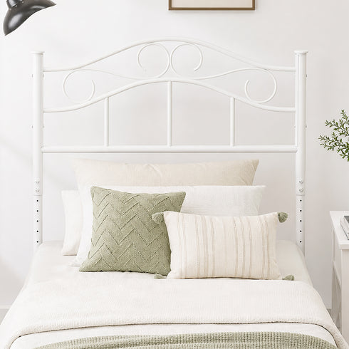 TTGIEET Metal Twin/Twin XL Headboard, Adjustable Height, Vintage Iron Scrollwork Design with Bed Frame Brackets Adapter