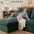 TTGIEET Chenille Cloud Couch L-Shaped, 2-Seat Sofa with Movable Ottoman, Oversized Loveseat Couch for Living Room