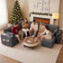 TTGIEET 7-Seater U-Shaped Sectional Sleeper Sofa, Reversible Pull-Out Sofa Bed with Storage & Cup Holders, Corduroy Couch for Living Room