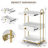 TTGIEET Barber Salon Trolley Cart w/Lockable Wheels, 3-Tier Rolling Beauty Cart with 2 Drawers & Dryer Holder, Mobile Beauty Trolley for Beauty Spa Barbershop