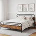 TTGIEET California King Metal Bed Frame w/Wooden Headboard, Footboard, Heavy Duty Steel Slats, Farmhouse Platform Bed Frame w/12" Under Bed Storage, No Box Spring Needed（Rustic Brown）