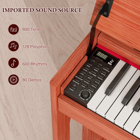 TTGIEET 88 Key Digital Piano Keyboard, Full Size Electric Piano with Piano Stand, Headphone Jack, 3 Pedal, Electronic Piano for Beginner