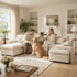 TTGIEET U-Shaped Sectional Sofa, 3-Seat Cloud Couch with 2 Reversible Ottomans, Oversized Chenille Sofa for Living Room