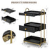 TTGIEET Barber Salon Trolley Cart w/Lockable Wheels, 3-Tier Rolling Beauty Cart with 2 Drawers & Dryer Holder, Mobile Beauty Trolley for Beauty Spa Barbershop