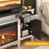 TTGIEET Mirrored TV Stand with Electric Fireplace for 65+ Inch TV, Silver Entertainment Center with Crushed Diamond Finish, Remote Control Storage Drawers for Living Room