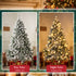 TTGIEET 6FT Pre-Lit Flocked Hinged Christmas Tree with 250 Warm Lights