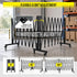 TTGIEET 20FT Expandable Metal Barricade with Lockable Casters, 0-180° Rotatable Foldable Weather Resistant Safety Fence for Patio, Garden, Stairway